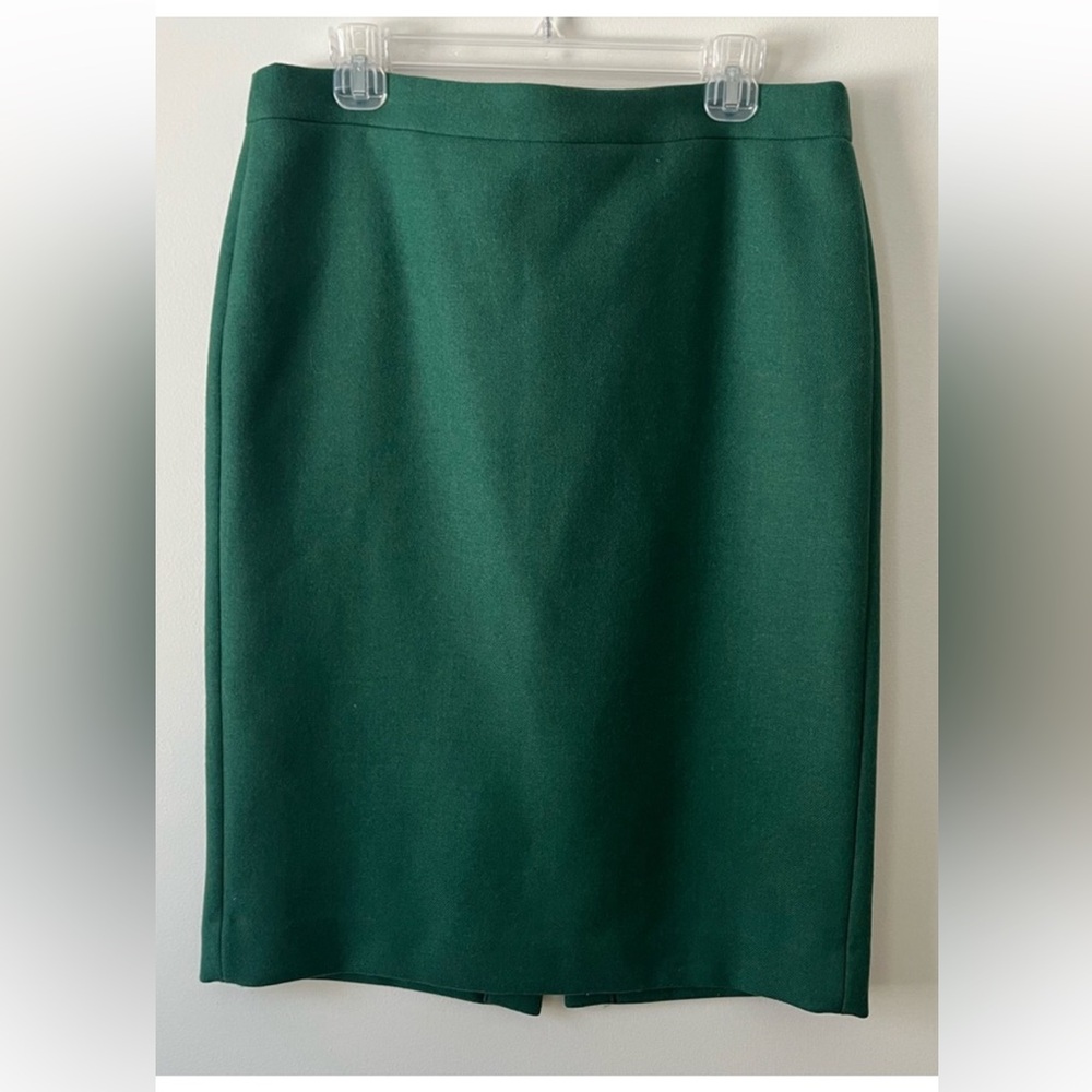 J. Crew Deep Green Tailored Pencil Skirt